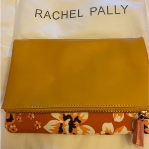 Faux leather/floral clutch